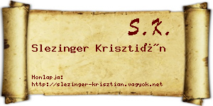 Slezinger Krisztián névjegykártya